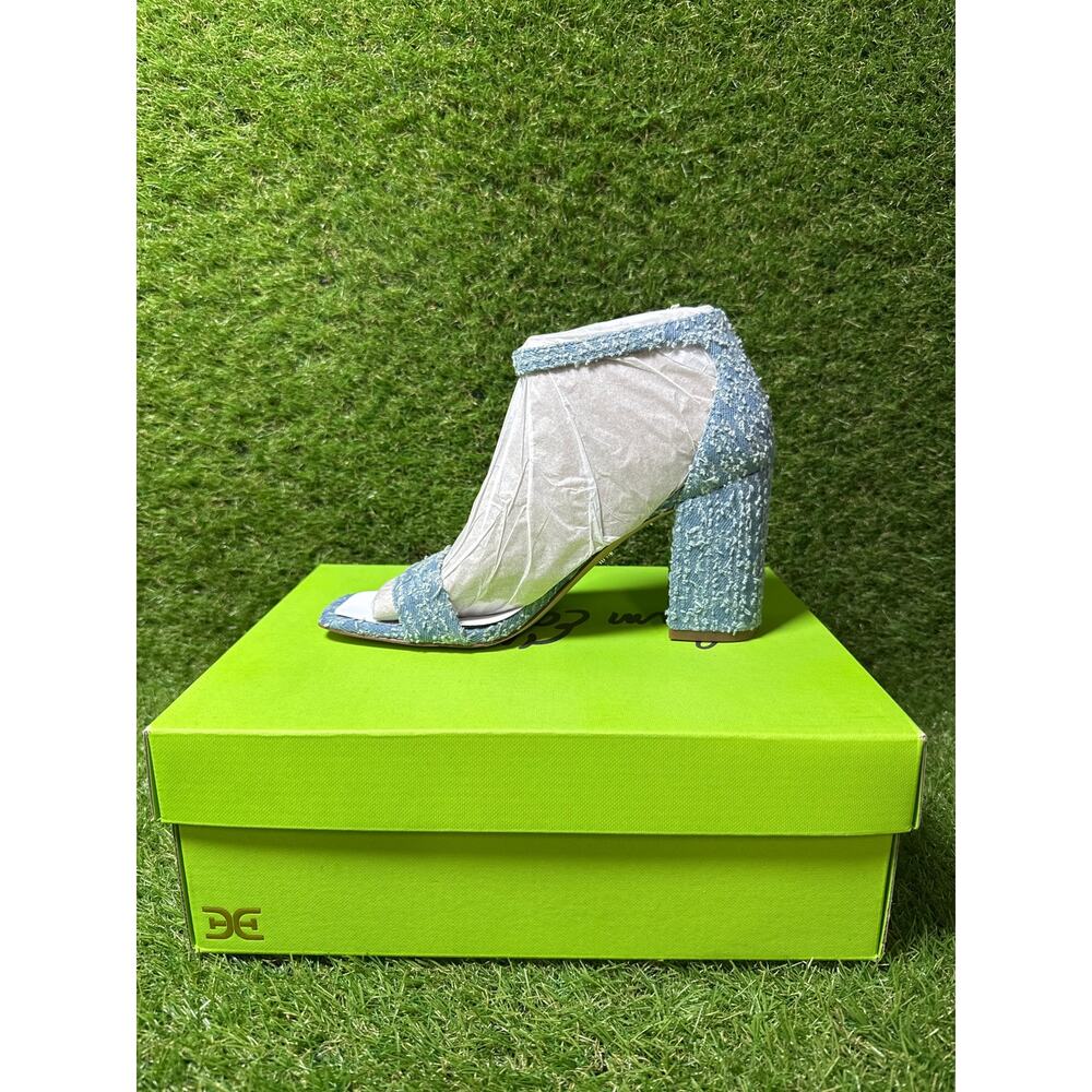 Sam Edelman Daniella denim block heel sandals size 6.5 - Picture 4 of 5